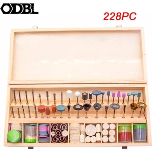 228pcs Electric Mini Drill Bit Kit Abrasive Rotary Tool Accessories Set for Dremel Sanding Polishing Cutting Engraving Carving