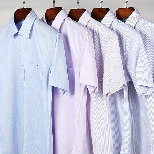 2020 Plus Size New Mens Shirt Turn-down Collar Short-sleeved Shirt Professional Formal Business Mens Shirt