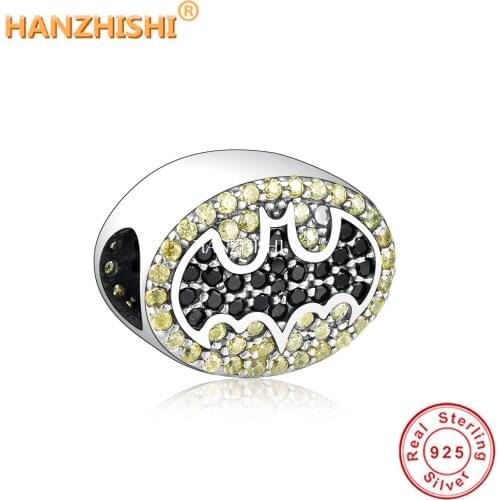 2021 Newest 925 Sterling Silver Shining Yellow Black Zircon Charms Beads Fits Original Pandora Charm Bracelet Jewelry Making