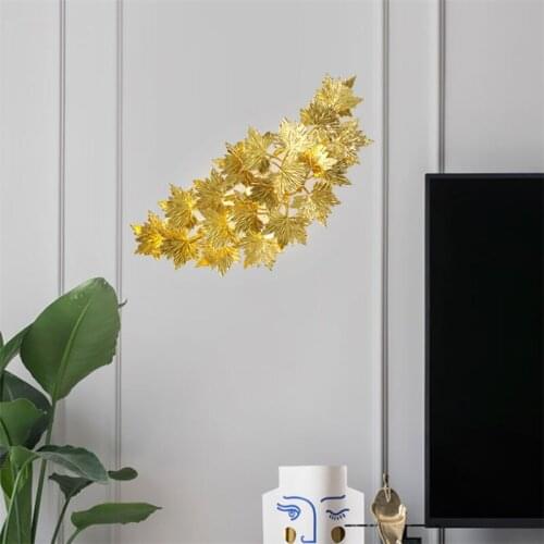 Personality Creative Lighting Aluminum Maple Leaf Style Literary Wall Lamp Home Background Wall Corridor Entrance Lamp