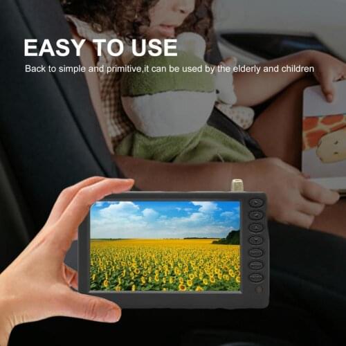 Long standby Time Rechargeable 5 Inch Small TFT LED Car TV Player for Kitchen