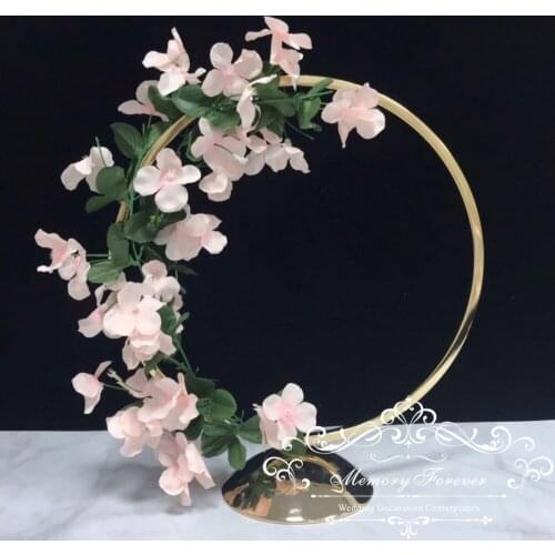 Hoop Centrepiece stand wedding flower vase metal column gold display rack event party celebration decoration