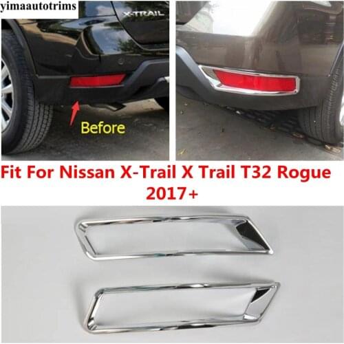 Rear Tail Bumper Fog Lights Lamps Protective Frame Accessories Cover Trim Fit For Nissan X-Trail X Trail T32 Rogue 2017 - 2020