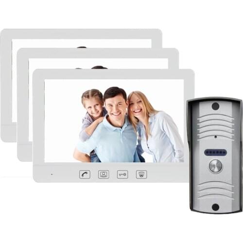 ZHUDELE Wired Video Door Phone 10.1"Color LCD With Waterproof Digital Doorbell Camera Viewer IR Night Vision Intercom System 1V3