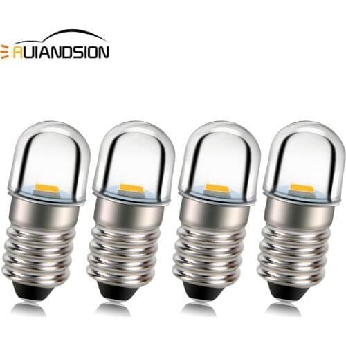 RUIANDSION 4Pcs E10 Screw P13.5S PR2 LED Flashlight Bulb Lantern Light Torch Lamp Halogen Replacemet Bike Tail Signal 4300K