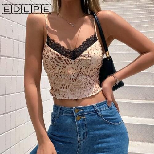 Unif Sexy Leopard Lace Stitching V-neck Halter Corset Top for Women Y2k Top E Girl Harajuku Bralette Top Camisetas Mujer