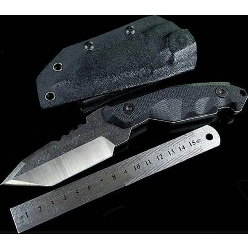 Free shipping Handmade steel Hunting Knife Camping Survival Knife Fixed Blade Tactical Knife G10 handle