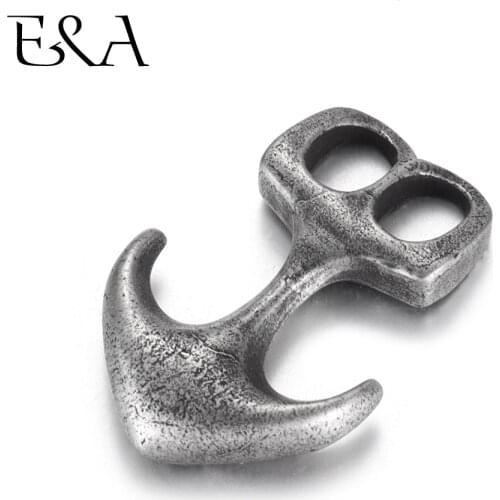 Stainless Steel Lividity Anchor Hooks Curved Double Hole 5mm for Bracelet Connector Clasp Jewelry Making Findings DIY Supplies
