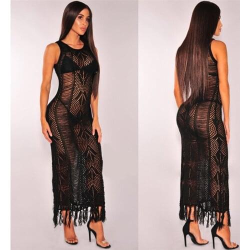 Women Bikini Crochet Sexy Perspective Cover-Ups Swimsuit Covers up Bathing Suit Summer Beach Wear knitting Swimwear Beach Dress