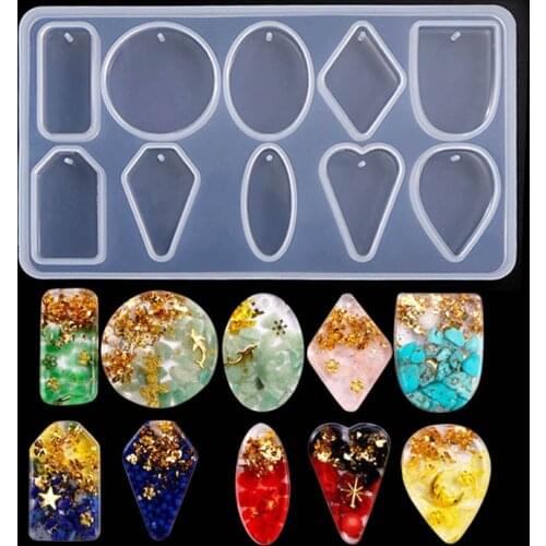 1PC Mix Pendant Shaped Jewelry Tool Jewelry Mold UV Epoxy Resin Silicone Molds for Making Jewelry