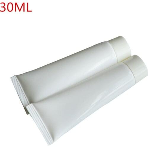 100 pcs/Pack White Beauty Cosmetic Filling Bottle Empty Soft Tube Squeeze Style Women Traveling Portable Accessories 30ml