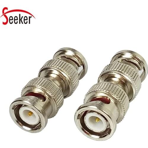 100pcs / lot BNC Male to BNC Male Connector Plug Adapter Coaxial Straight Head for CCTV security System