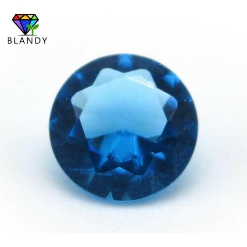 1000pcs/lot 1.0~4.5mm Round Shape Machine Cut Sea Blue Color Glass Beads Loose Synthetic Gems Seablue Glass Stone For Jewelry