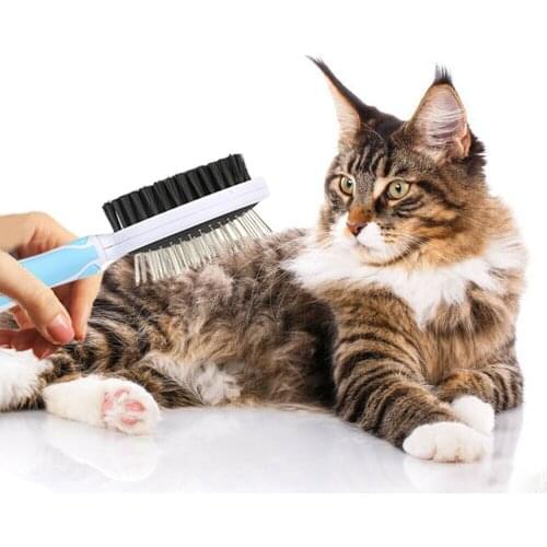 1x Pets Cat Dog Massage Shell Comb Grooming Hair Removal Shedding Cleaning Brush