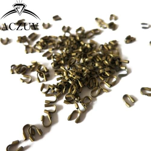 2000pcs Antique Bronze 5mm Wire Guardian Wire Protectors Wire Guards End Crimp Beads U Clamp Link Buckle Jewelry Findings WGE005