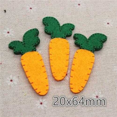 6CM 10pcs Non-woven patches radish Felt Appliques for clothes Sewing Supplies diy craft ornament