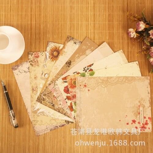 8pcs pastoral style beautiful small fresh letter paper Creative retro romantic letter paper a pack of 8 sheets / bag