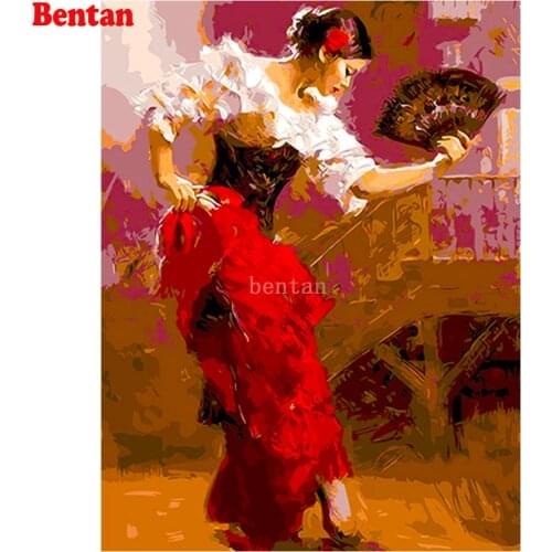 Retro dancing girl 5d diamond painting diy abstract female full square round drill diamond mosaic embroidery sale woman decor