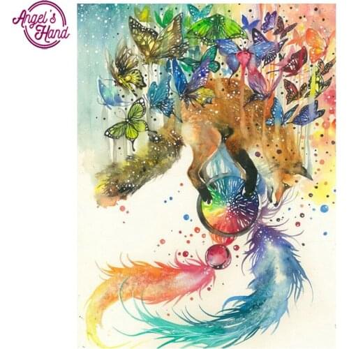 Full square butterfly fox feather 5D DIY diamond embroidery diamond painting cross stitch rhinestone mosaic Christmas gift