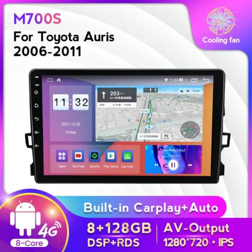 Android 11 9inch 6+128G For Toyota Auris 2006-2011 Car Radio Multimedia Player Carplay+Auto GPS Navigation WIFI 4G LTE BT HD IPS