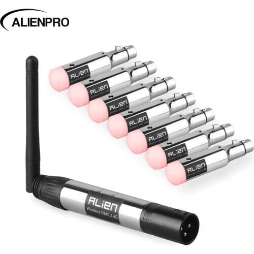 ALIEN Rechargeable 2.4G ISM DMX512 Dfi Wireless Controller Transmitter Receiver Built-in Battery 3 Pin XLR for Stage Laser Light