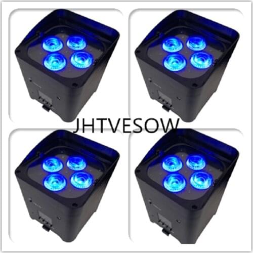 Wireless led uplighting battery operated 4x18w/6x18w white/black case dj 6in1 rgbwa uv uplight led wifi control remote par 4