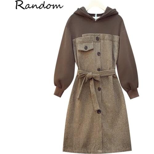 Plus Size XL-5XL Women Thicken Sport Hooded Dress Long Sleeve Casual Duffle Fashion Streetwear Warm Dresses Big Winter Clothes