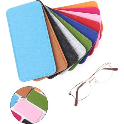 1PC Portable Soft Felt Cloth Reading Glasses Pouch Pure Color Glasses Case Fashion Unisex Eyewear Protector Eyeglasses Sleeve