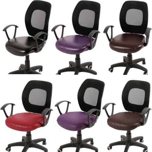 Stretch Office Chair Cover Faux Leather Chair Cover Elastic Waterproof Slipcover for Meeting Room Housse De Chaise Home Decor