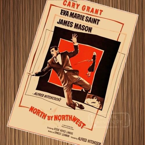 NORTH BY NORTHWEST Classic Movie Alfred Hitchcock Film Retro Vintage Poster Canvas Painting DIY Wall Paper Home Decor Gift