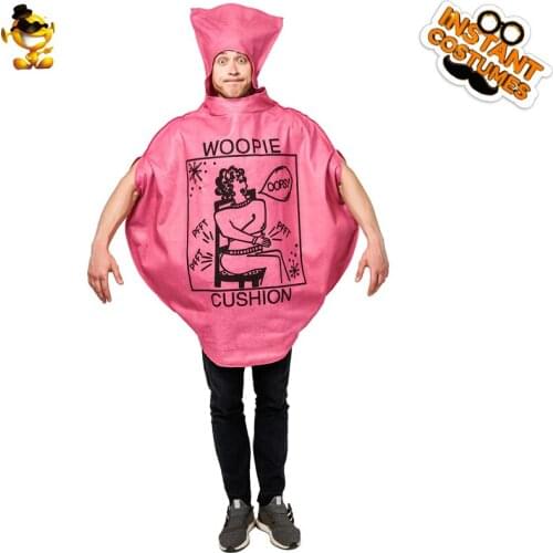 Adult Woopie Cushion Costume for Purim Party Fancy Dress Up Halloween Cosplay Funny Whoopee Cushion Jumpsuit Outfits for Unisex