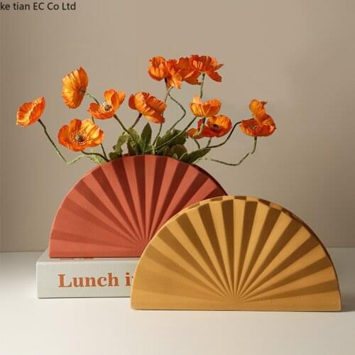 Nordic Creative Desktop Vases Art Ceramic Origami Design Flower Arrangement Desktop Entrance Home Decoration Flower