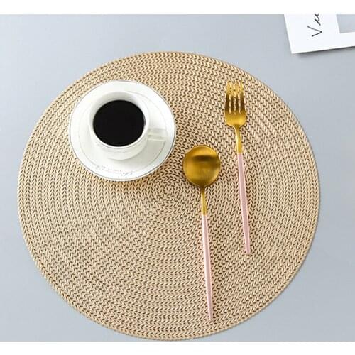 Round PVC Placemat Heat-resistant Cup Coasters Cup Coffee Table Mats Drain Dish Holder Table Bowl Mat Home Decoraion Pad Coaster
