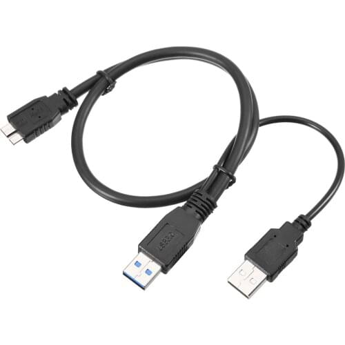 MAYITR 50cm HDD USB 3.0 A Male To Micro B Y Cables High Speed Black HDD USB Cable For Mobile Hard Drive New