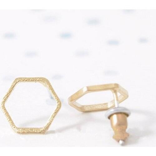 Fashion hexagonal stud earrings Geometry stud earrings
