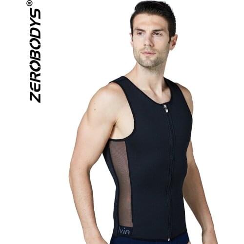 Mens neoprene sweating body shaping vest breathable abdomen slimming body shaper chest neoprene