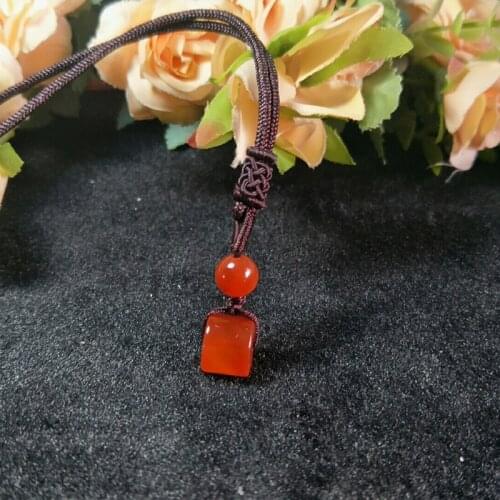 Jade Pendant Natural Red Agate Lu lu tong Bucket Bead Pendant Necklace Jewelry Fine Jewelry Lucky Safe Bucket Pendantd Jewelry