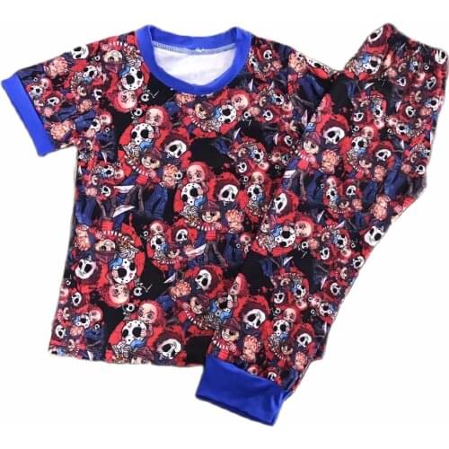 New Design Girls And Boy Set Cartoon Halloween Outfits Boutique Summer Kids Clothing Pajamas