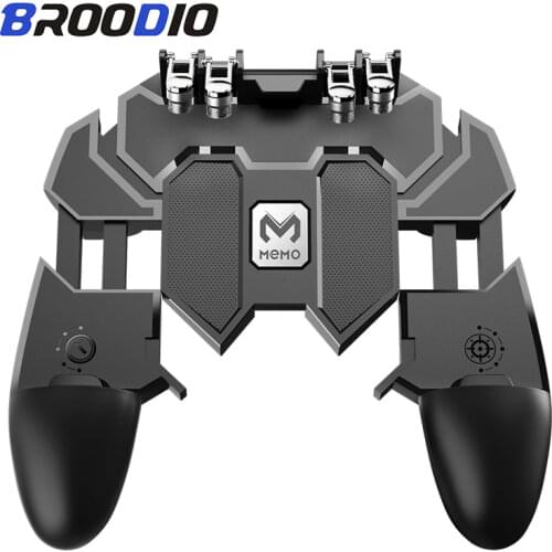 Peripherals pubg joystick controller for samsung Android PUBG phone Trigger controller Button Six Finger Gamepad mobile Game