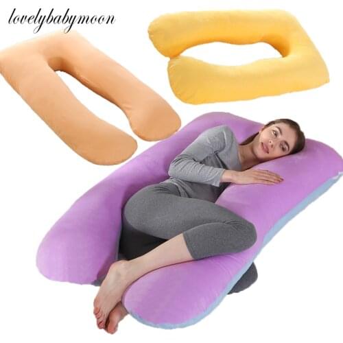 Sleeping Support Pillow For Pregnant Women Body Cotton Rabbit Print U Shape Maternity Support Pillows Pregnancy Side Sleepers