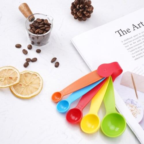 FIve Piece Set Measuring Spoon Plastic Milk Powder Spoon Kitchen Liquid Solid Special With Double Scale Baking Cooking Tools