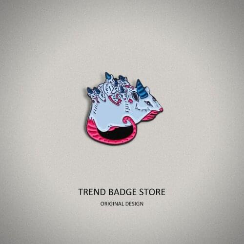 A Cartoon Shrewd Red Nose Mouse Mother And Her Baby Mice Search For Food Hat Badge Women Brooch Enamel Label Pins