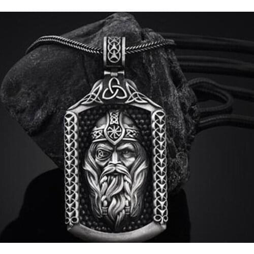 Nordic style myth necklace Odinavia Viking Pure tin Pendant charms Man necklace vintage Whip chain Choker neck 2021