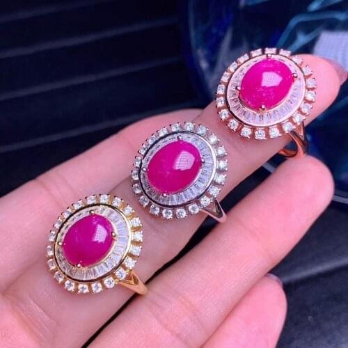 Natural And Real Wedding Ruby Ring 925 Sterling Silver Fine Jewerly Wedding Party ring