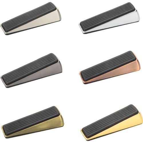 Zinc Alloy Anti-collision Door Stop Nail-free Installation Non-slip Rubber Door Stop