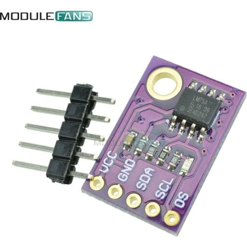 LM75A Temperature Sensor High-speed I2C IIC Interface Development Board Module Programmable Temperature Threshold 2.8V-5.5V