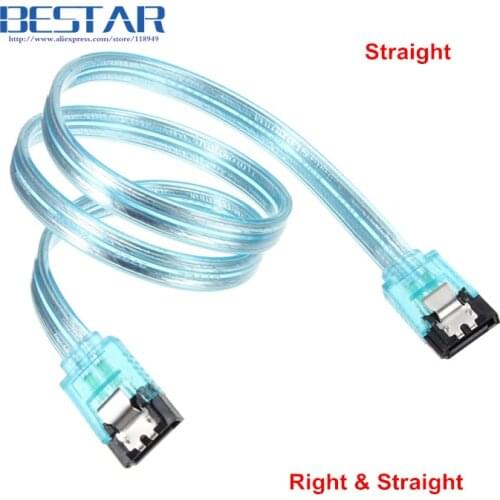 High Speed 6Gbps Straight & Right Angled SATA 3.0 III 7Pin to SATA III SATA 3 SATA3.0 Cable Flat Data Cord 50cm 1m for HDD SSD