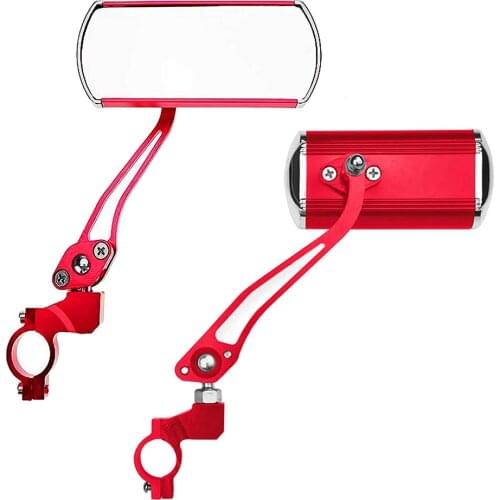 1 Pair Of Aluminum Alloy 360°Rotation Rearview Mirror Handlebar Wide Angle Mirror View Flexible Safety Rearview Bike Mirror #40
