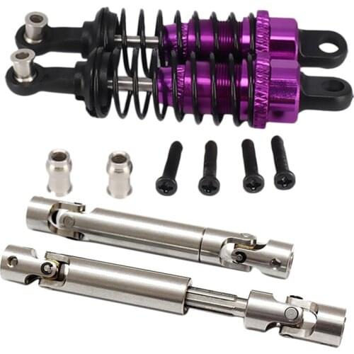 2 Pcs Oil 65mm Shock Absorber Damper for Rc Car 1/18 WLtoys with 2 Pcs Metal Drive Joint Shaft CVD for SCX10 D90 90021