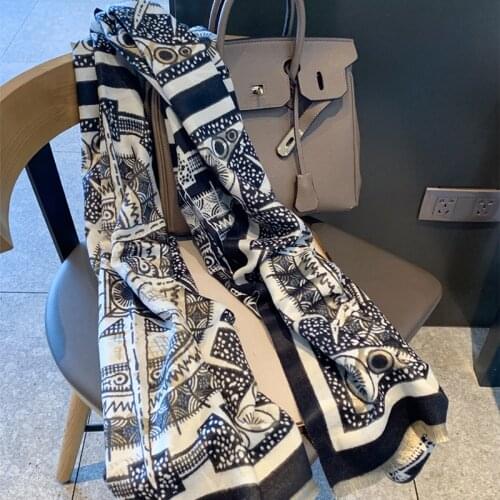 2020 Luxury Brand Compass Printed Cashmere Scarf Womens Winter Thicken Warm Women Shawl Scarf Pashmina Scarf Scarf Shawl